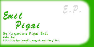 emil pigai business card